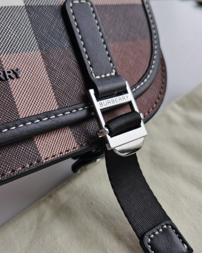 Burberry Check E-Canvas Messenger Bag 80365521
