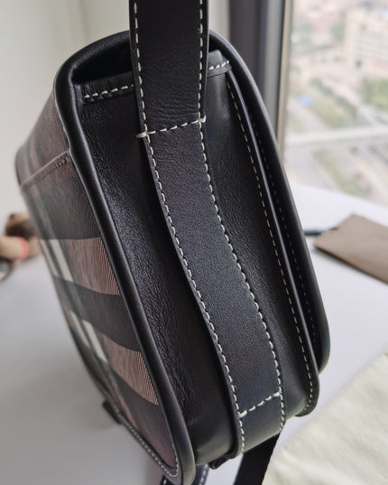 Burberry Check E-Canvas Messenger Bag 80365521