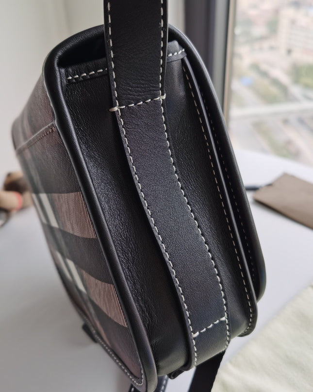 Burberry Check E-Canvas Messenger Bag 80365521
