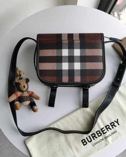 Burberry Check E-Canvas Messenger Bag 80365521