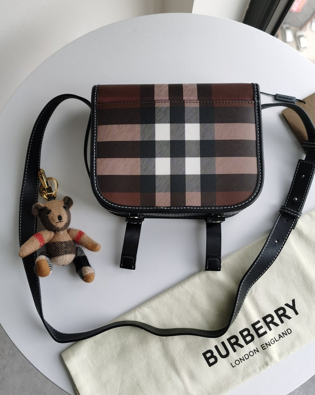 Burberry Check E-Canvas Messenger Bag 80365521