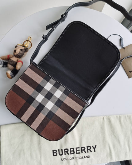 Burberry Check E-Canvas Messenger Bag 80365521