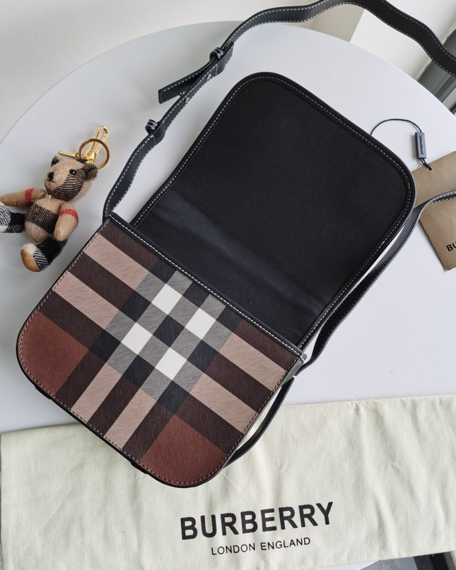 Burberry Check E-Canvas Messenger Bag 80365521