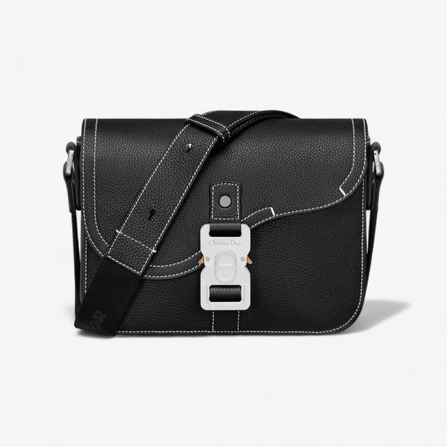Christian Dior Messenger Bag Black Grained Leather