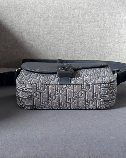 Dior Gallop Messenger Bag – Gray Oblique Jacquard 80159