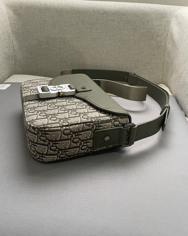 Christian Dior Messenger Bag 80179 - Olive Green Leather Flap