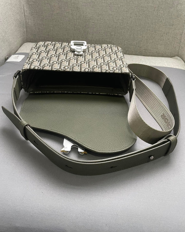 Christian Dior Messenger Bag 80179 - Olive Green Leather Flap