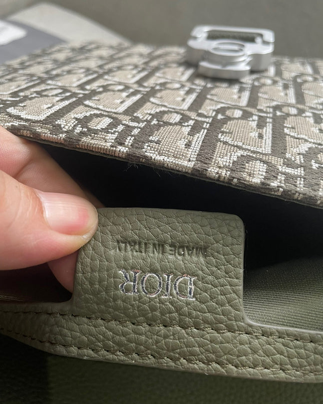 Christian Dior Messenger Bag 80179 - Olive Green Leather Flap