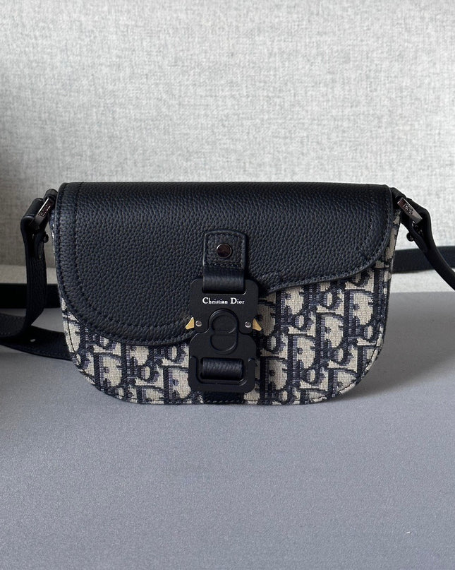 Dior Oblique Mini Messenger Bag – Black Leather