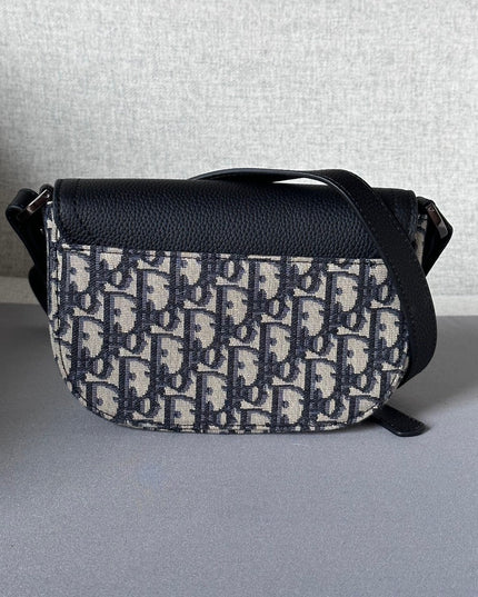 Dior Oblique Mini Messenger Bag – Black Leather