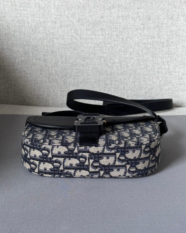 Dior Oblique Mini Messenger Bag – Black Leather