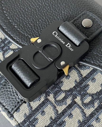 Dior Oblique Mini Messenger Bag – Black Leather
