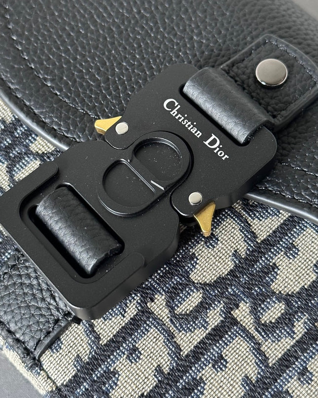 Dior Oblique Mini Messenger Bag – Black Leather