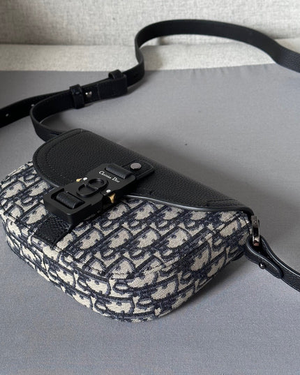 Dior Oblique Mini Messenger Bag – Black Leather