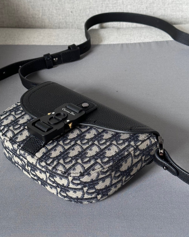 Dior Oblique Mini Messenger Bag – Black Leather
