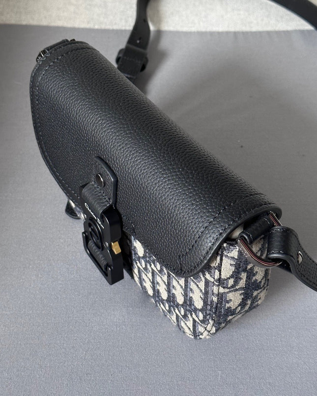 Dior Oblique Mini Messenger Bag – Black Leather
