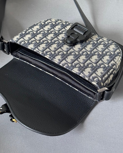 Dior Oblique Mini Messenger Bag – Black Leather