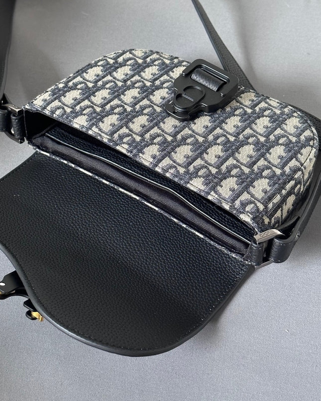 Dior Oblique Mini Messenger Bag – Black Leather