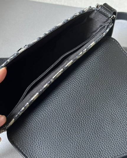 Dior Oblique Mini Messenger Bag – Black Leather