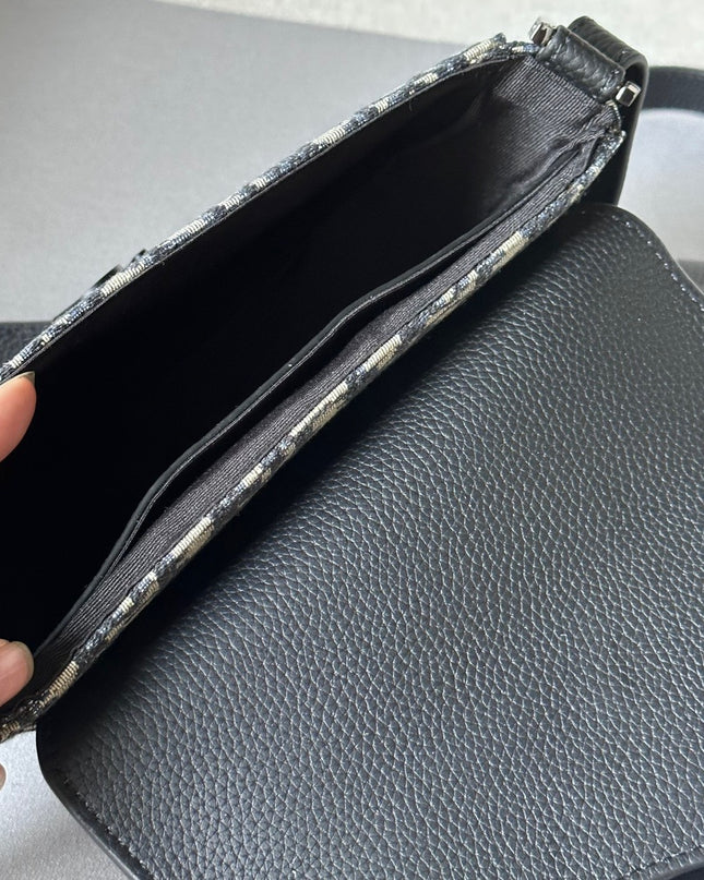 Dior Oblique Mini Messenger Bag – Black Leather