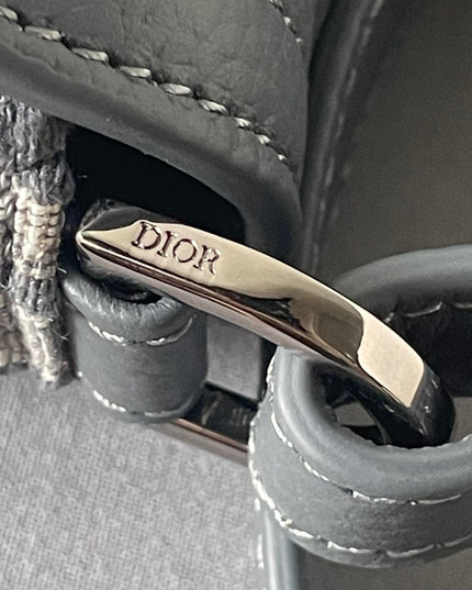 Dior Oblique Mini Messenger Bag – Blue-Grey Leather