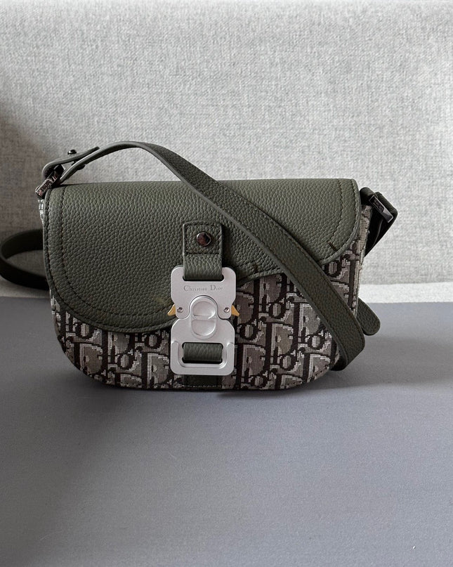 Dior Oblique Mini Messenger Bag – Green Leather