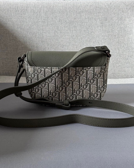 Dior Oblique Mini Messenger Bag – Green Leather