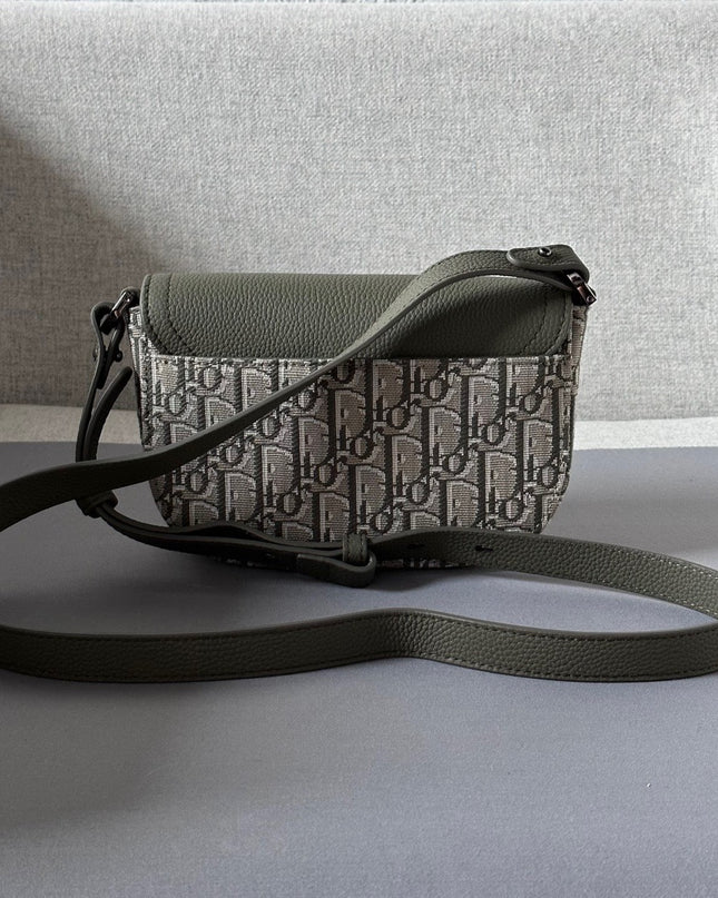 Dior Oblique Mini Messenger Bag – Green Leather