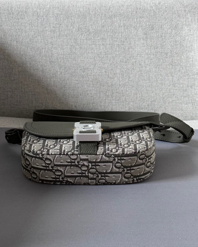 Dior Oblique Mini Messenger Bag – Green Leather
