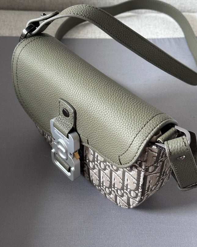 Dior Oblique Mini Messenger Bag – Green Leather