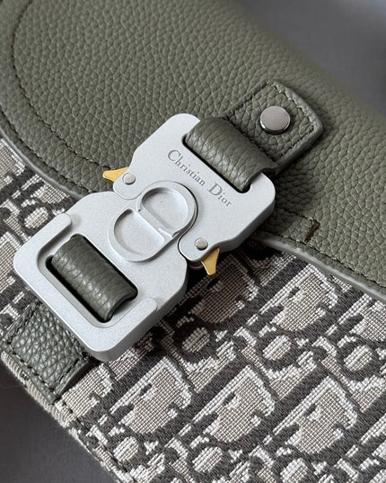 Dior Oblique Mini Messenger Bag – Green Leather