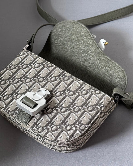 Dior Oblique Mini Messenger Bag – Green Leather