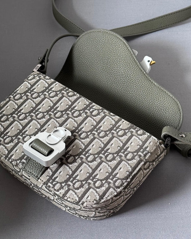 Dior Oblique Mini Messenger Bag – Green Leather