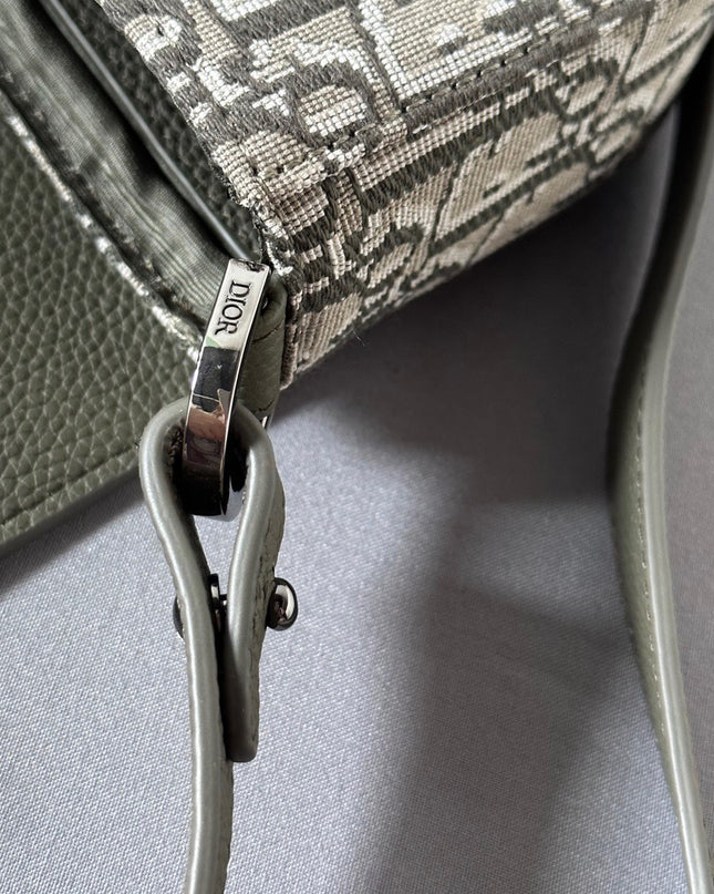 Dior Oblique Mini Messenger Bag – Green Leather