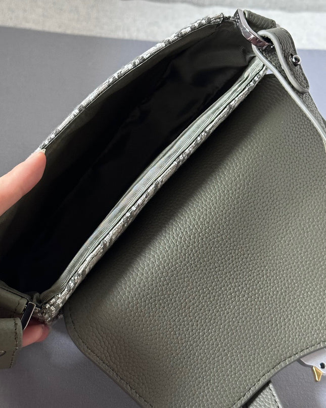 Dior Oblique Mini Messenger Bag – Green Leather