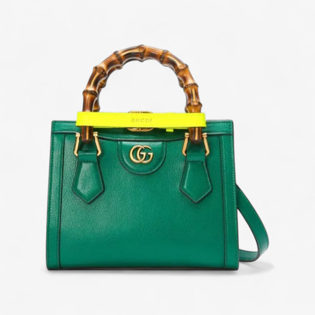 Gucci Marmont Black Leather Small Tote with Bamboo Handles