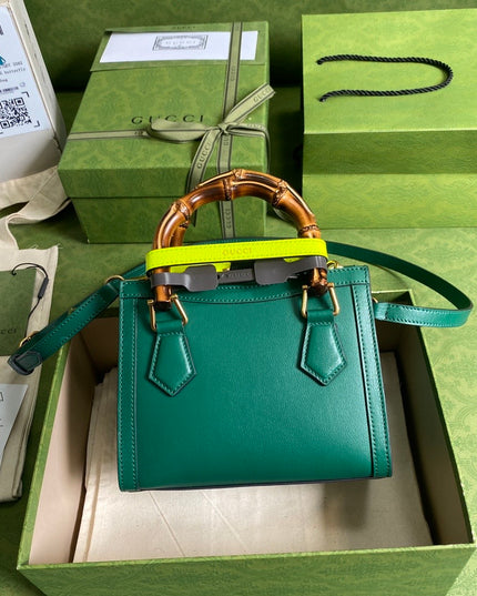 Gucci Marmont Black Leather Small Tote with Bamboo Handles