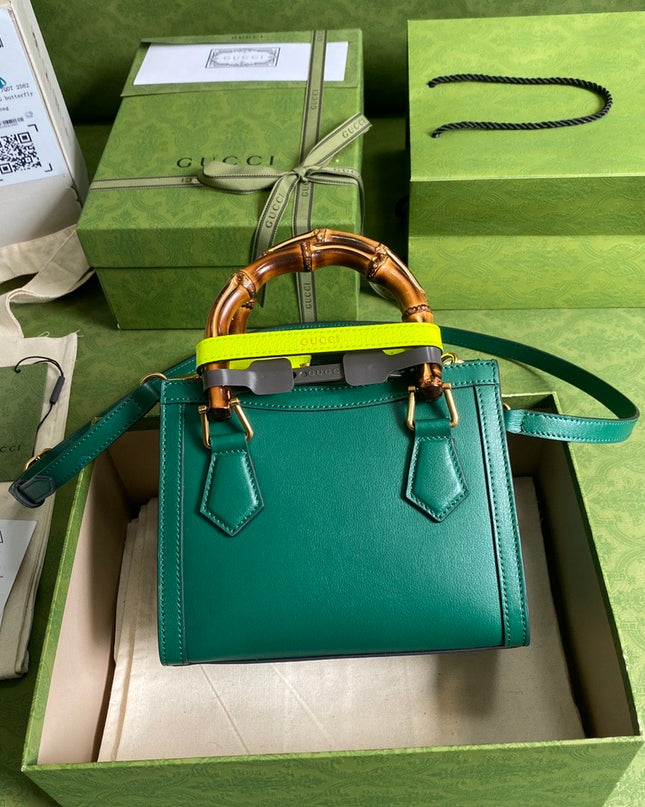 Gucci Marmont Black Leather Small Tote with Bamboo Handles