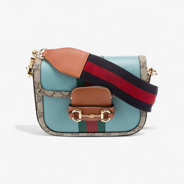 Gucci Horsebit 1955 Mini Shoulder Bag – Sky Blue Web Stripe Edition