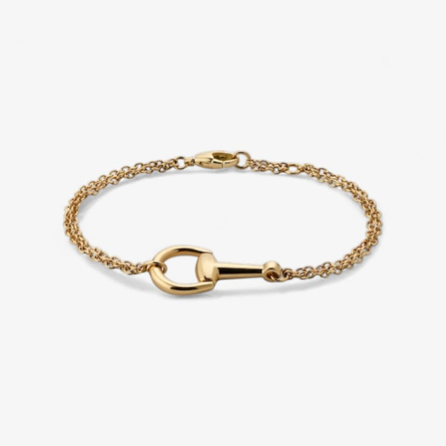 GUCCI 18k Gold Horsebit Chain Bracelet