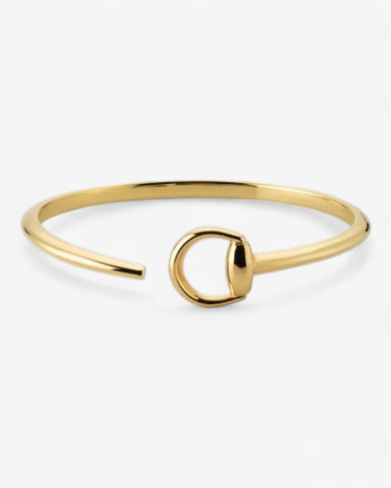 GUCCI 18k Gold Horsebit Cuff Bracelet