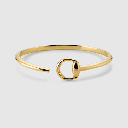 GUCCI 18k Gold Horsebit Cuff Bracelet