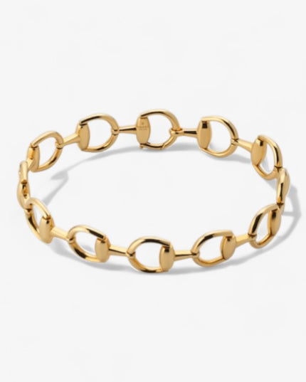 GUCCI 18k Gold Horsebit Link Bracelet