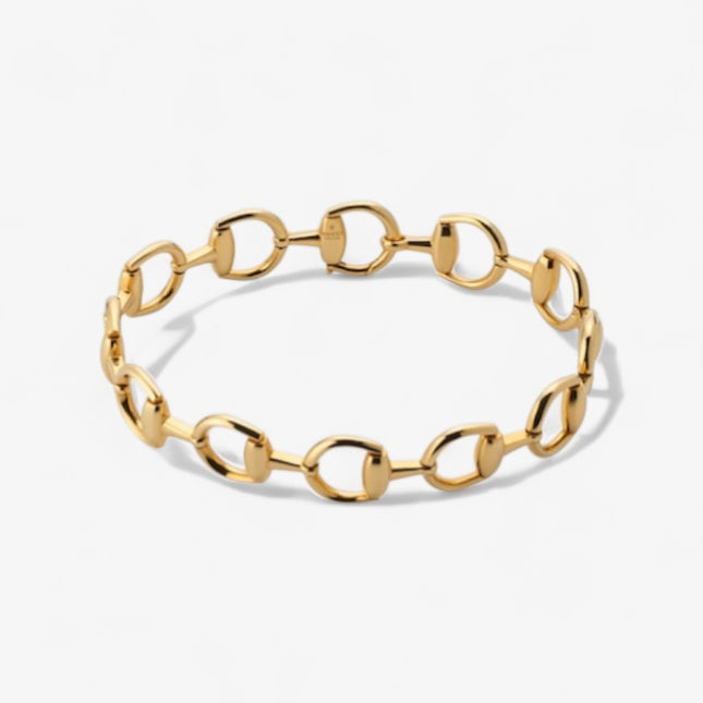 GUCCI 18k Gold Horsebit Link Bracelet