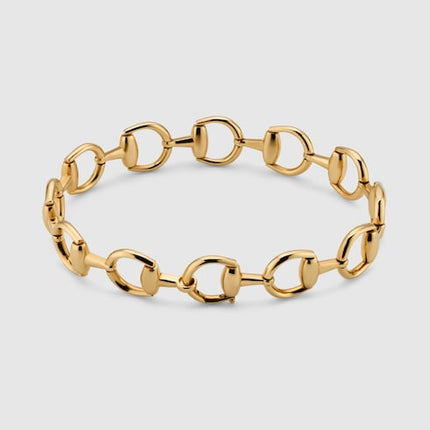GUCCI 18k Gold Horsebit Link Bracelet