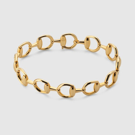 GUCCI 18k Gold Horsebit Link Bracelet