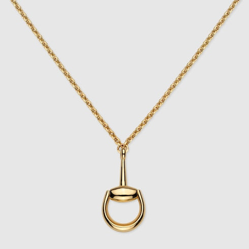 GUCCI 18k Gold Horsebit Long Chain Necklace
