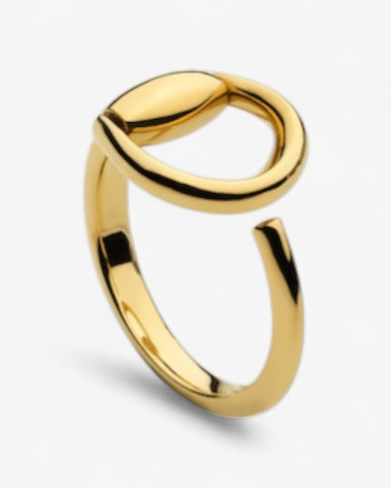 GUCCI 18k Gold Horsebit Motif Ring