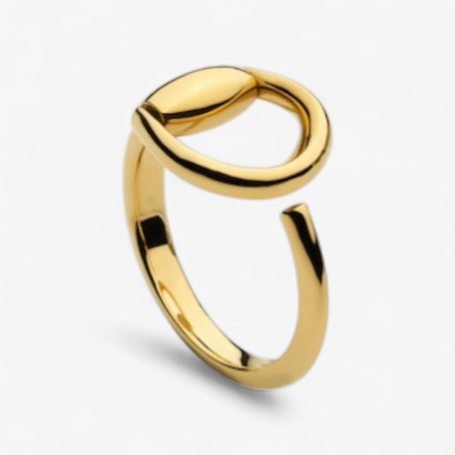 GUCCI 18k Gold Horsebit Motif Ring