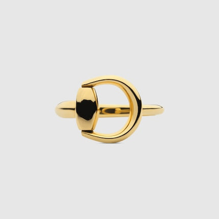 GUCCI 18k Gold Horsebit Motif Ring